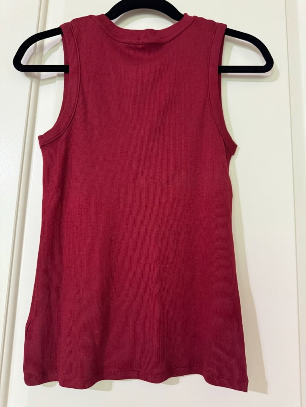 A New Day Maroon Ribbed V-Neck Racerback Tank - Small - Picture 4 of 4